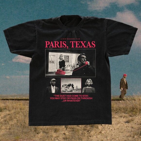 Olin D Tops - Paris Texas 1984 movie tee shirt, Wim Wenders t-shirt, Black Classic Tee 91